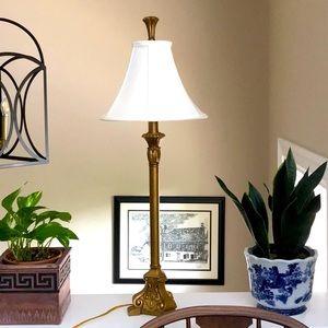 Pair of beautiful gold lamps with shades in great shape.